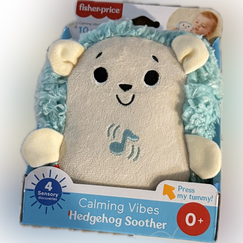 Fisher-Price Calming Vibes Hedgehog Soother - Blue and Cream